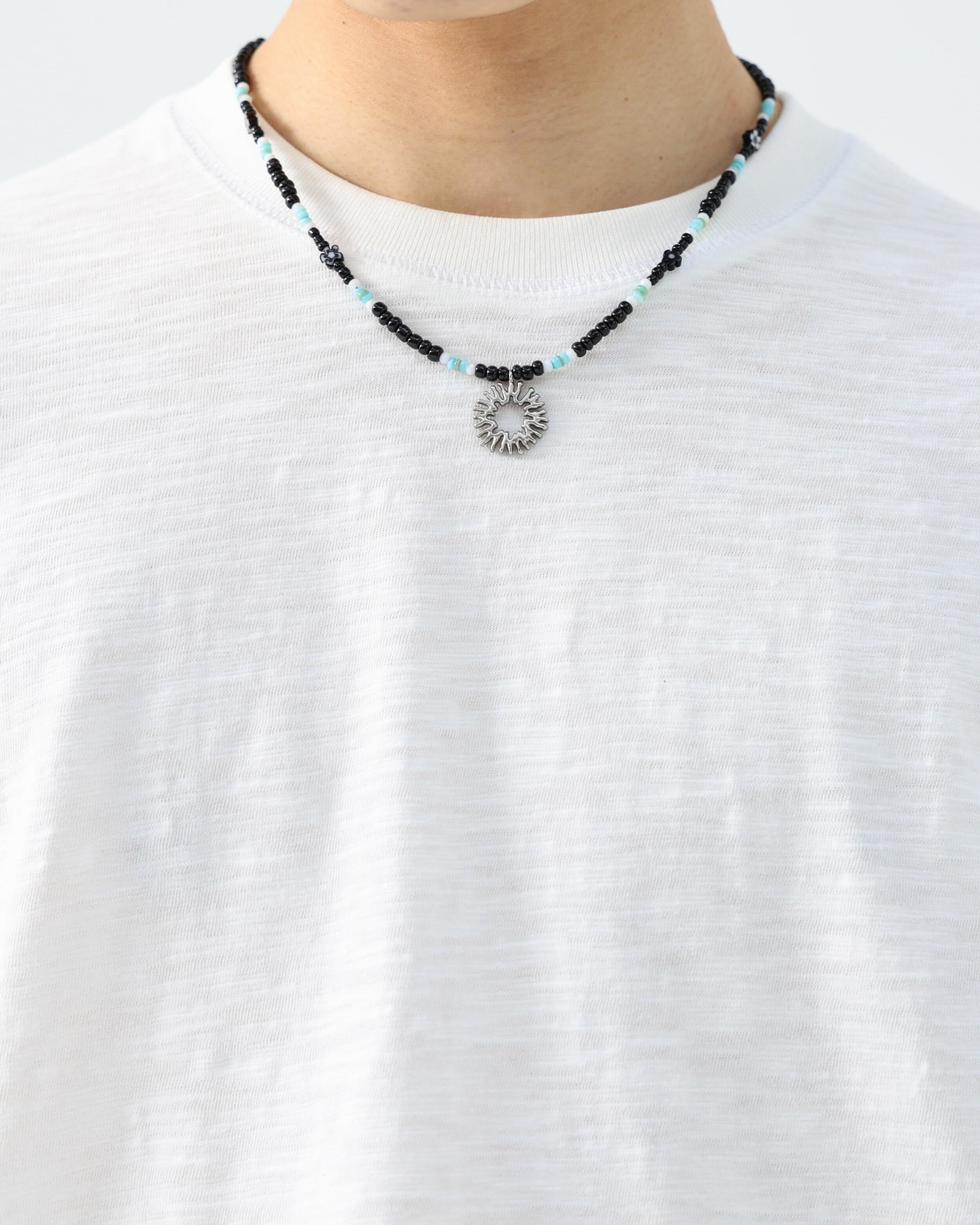 999HUMANITY] NACRE SYMBOL NECKLACE (TURQUOISE) 正規品 韓国