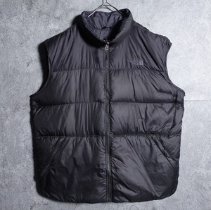 “THE NORTH FACE” Black & Dark Gray Embroidered Down Vest
