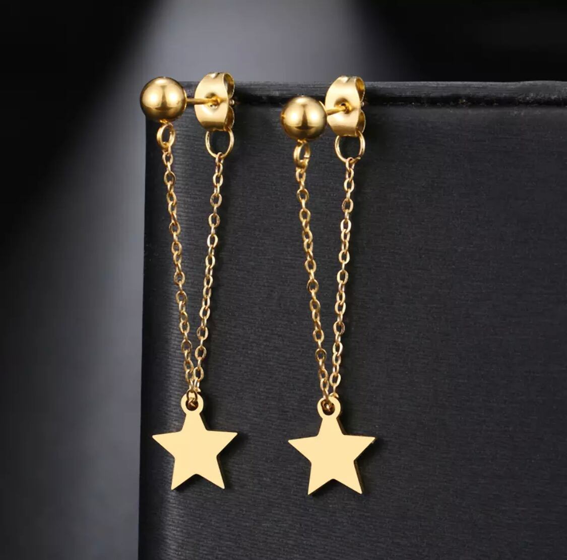 チャームスター チェーンイヤリングピアス 星型 | dazzle moon ☪︎ import