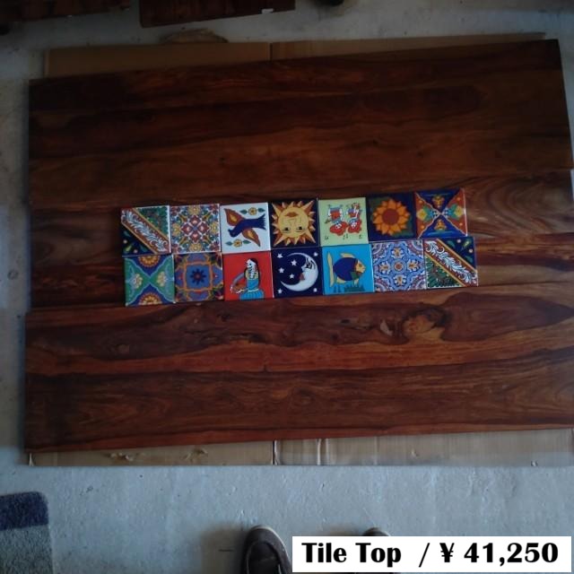 Custom-made TOPANGA Furniture Sheesham Wood with Mexican Tile Top, 120x82cm, Natural Wood Plywood Table, Living Room/Dining Furniture, Seats 4 Custom-made TOPANGA Furniture Sheesham Wood with Mexican Tile Top, 120x82cm, Natural Wood Plywood Table, Living Room/Dining Furniture, Seats 4