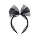 HAL467:Mystic Sparkle Tulle Bow Headband-BLACK