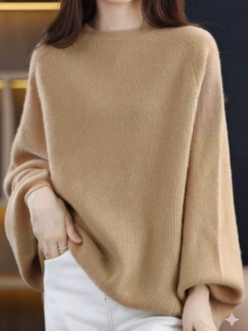 Loose wide long sleeve knit top L0612