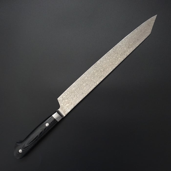 堺孝行 刺身包丁 コアレス ダマスカス 剣型 柳刃包丁 260mm ブラック