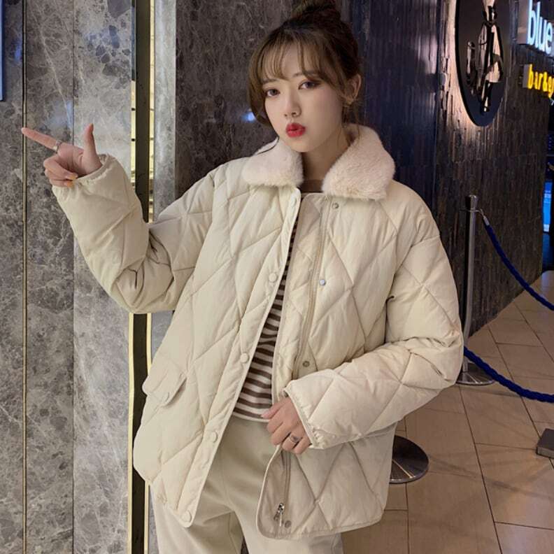 キルティングホワイトファーコート | HoneyAnt 