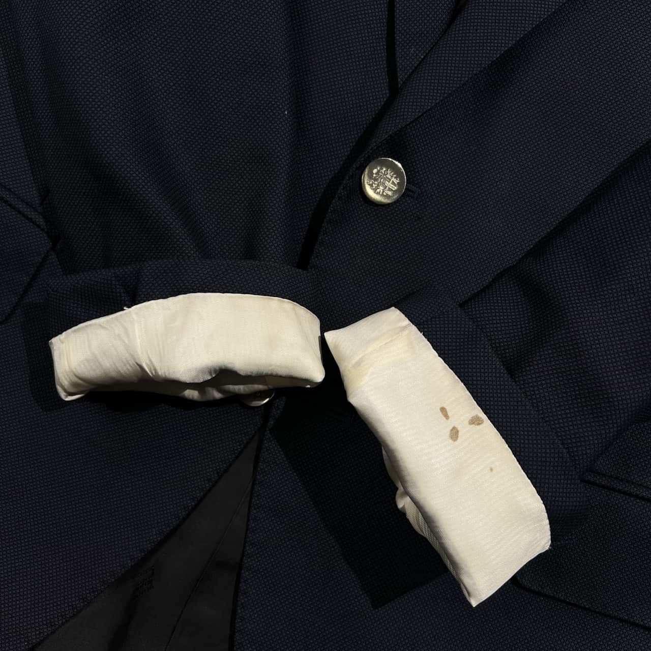 シルク混 DAKS ダックス 銀ボタン テーラードジャケット 紺ブレ AB3/ネイビー系 メンズ ビンテージ