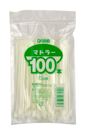 【数量限り】日本デキシー(Dixie Japan) マドラー #130シロ 100本 チャック式