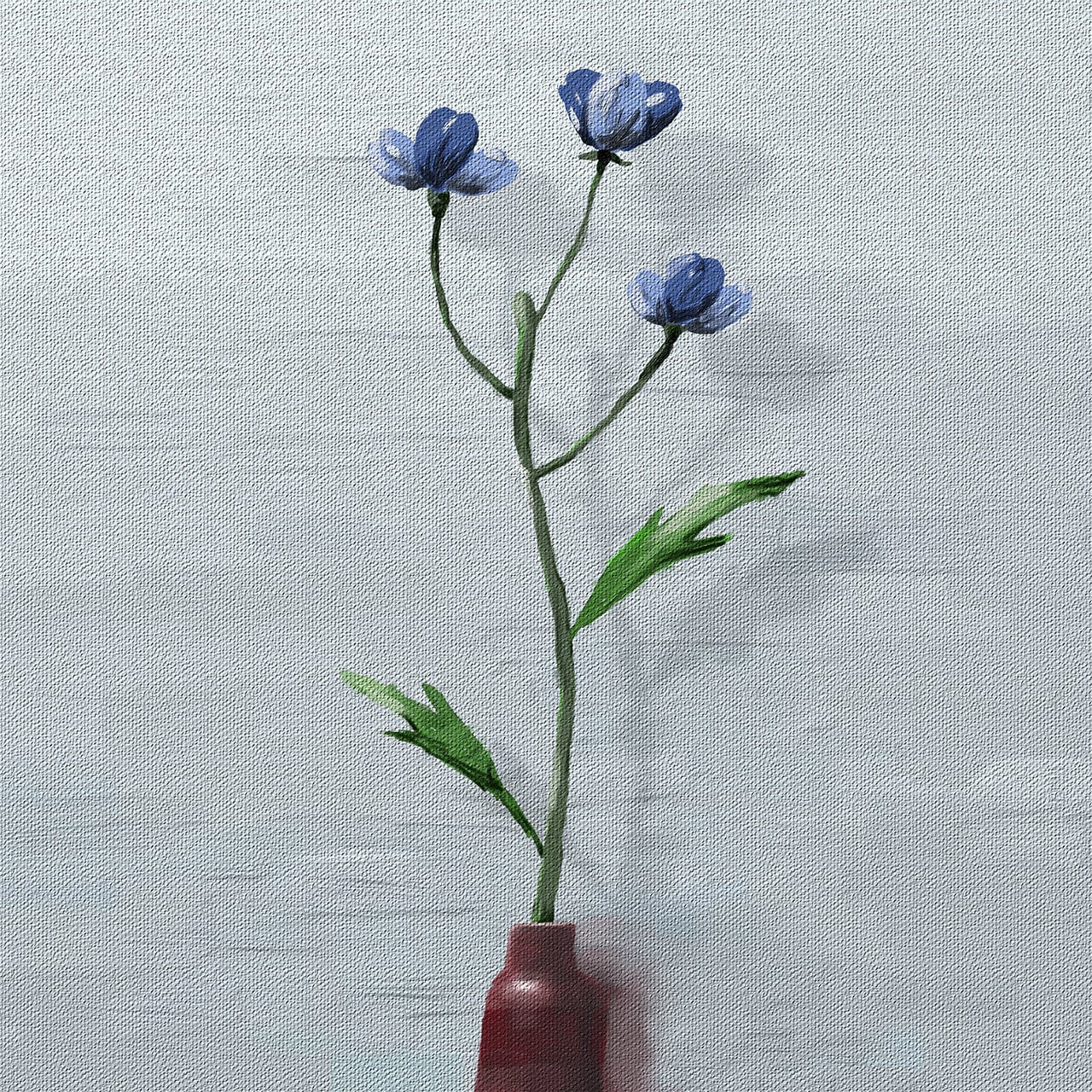 版画ヴィギュド青い基調の青い花々106/200