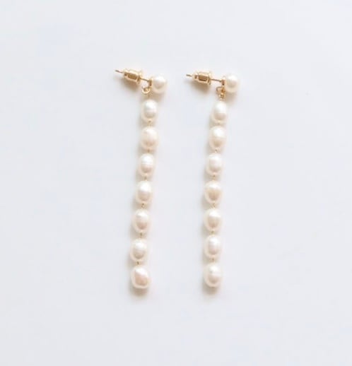 フレッシュウォーターパールラインピアス / イヤリング | Danae∴