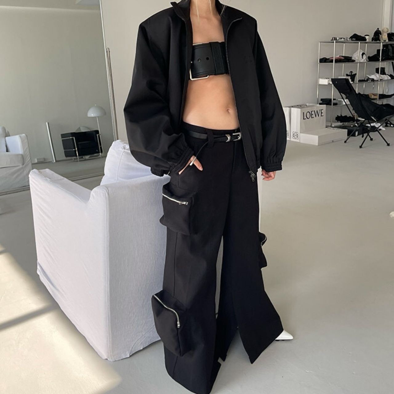 シルバーバックルシンプルベルト　LT0040057