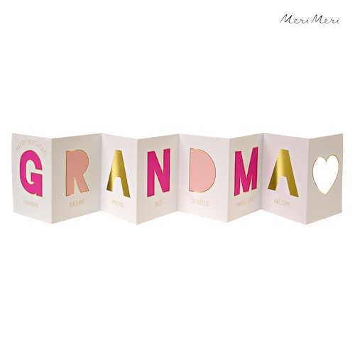 バースデーカード GRANDMA CONCRTINA Birthday Greeting Card [Meri Meri] 16-0119H