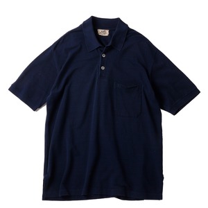 【定価9万】HERMES special polo shirt made in Italy mint condition ／ ヴィンテージ エルメス スペシャル ポロシャツ ネイビー 半袖 イタリア製 サイズL ミントコンディション