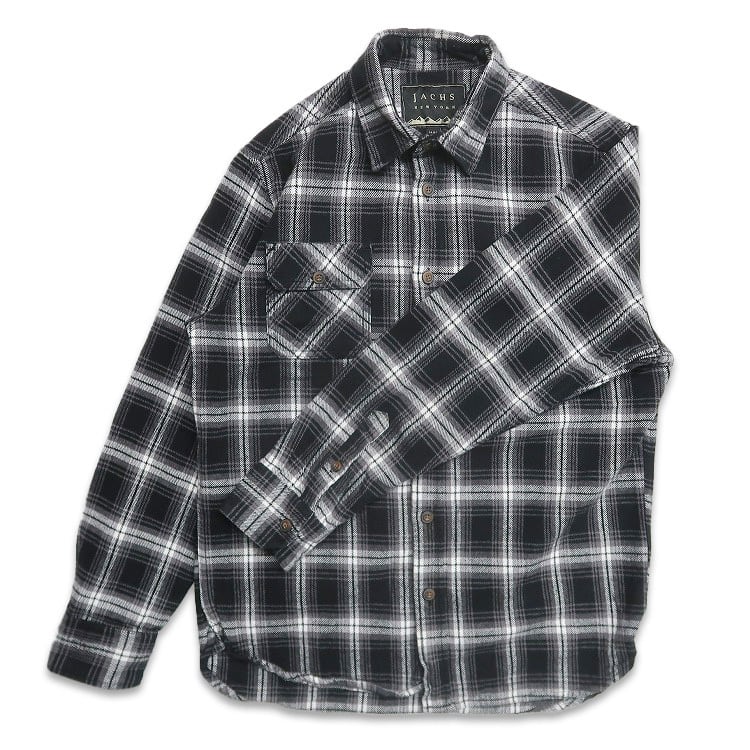 古着 JACHS ネルシャツ フランネル 長袖シャツ チェック マチ付き 表記