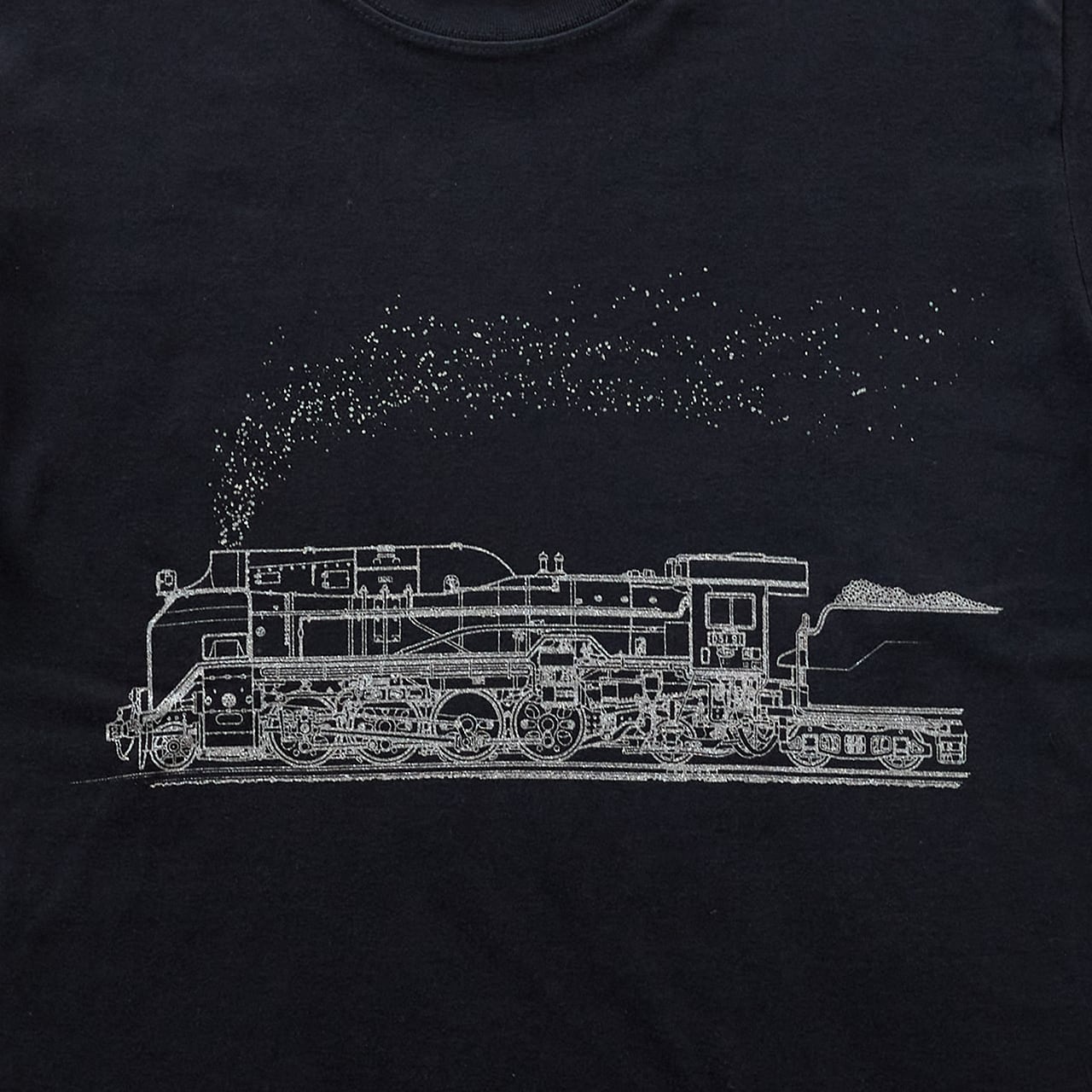 鉄道Tシャツ｜D51 91 ナメクジ（Black × Silver） ブラック × シルバー