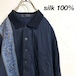 シルク100% 90’s sale d oro アシンメトリ ハーフボタンシャツ