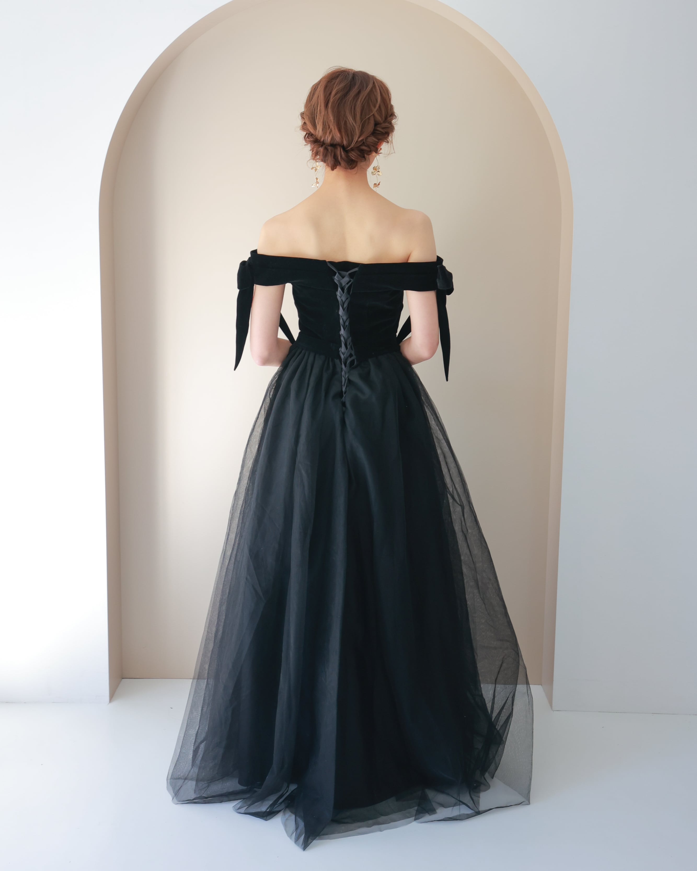 ベロアチュールブラックカラードレス【CD2501-12】 | ブライダル
