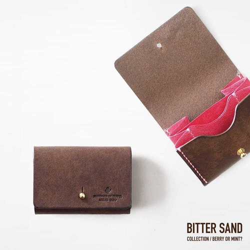 【BITTER SAND】財布を持たない人の小銭入れ【ビターブラウン×ビビッドピンク】（在庫あり）