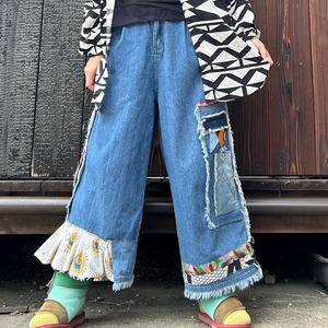 リメイクデニムフリルカットジーンズ