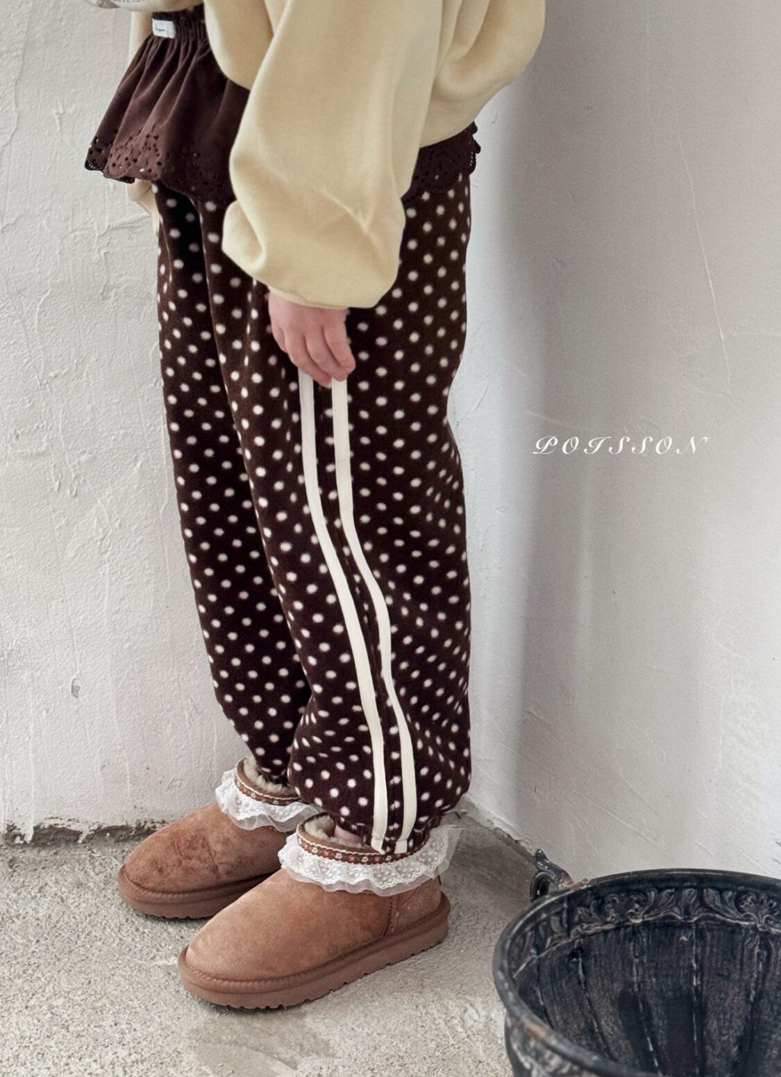 予約⌇poisson / Dot fleece jogger pants