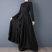 アシンメトリー ドレープ 袴パンツ 00294