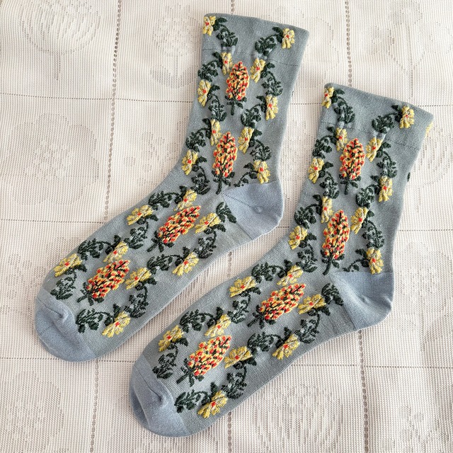 Yellow flowers socks