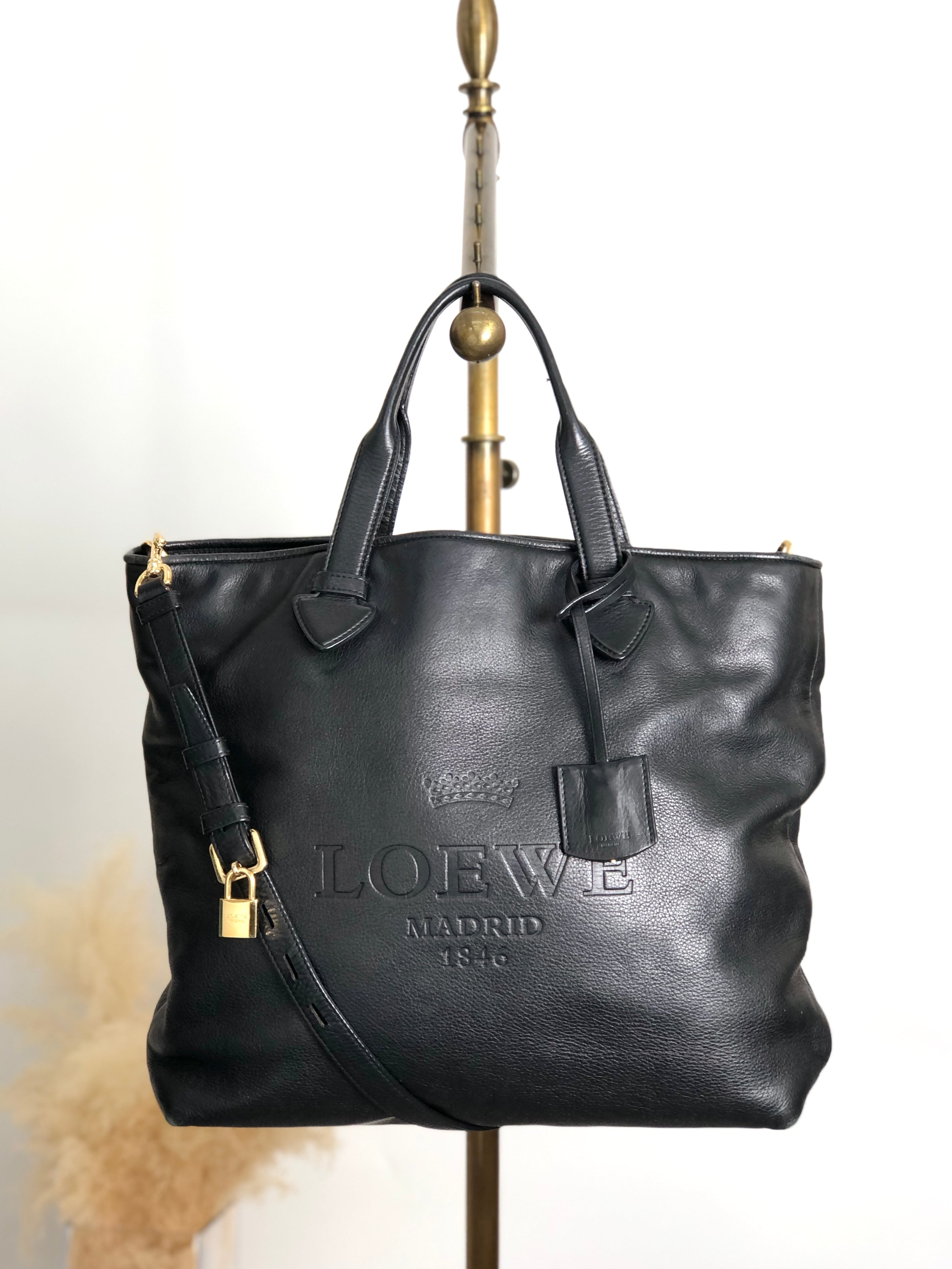LOEWE ロエベ ハンドバッグ ブラック レザー 2way vintage ヴィンテージ オールド m3sbja
