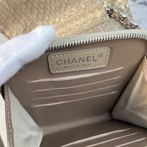 CHANEL シャネル ココマーク  パイソン ショルダーバッグ ゴールド A-9396