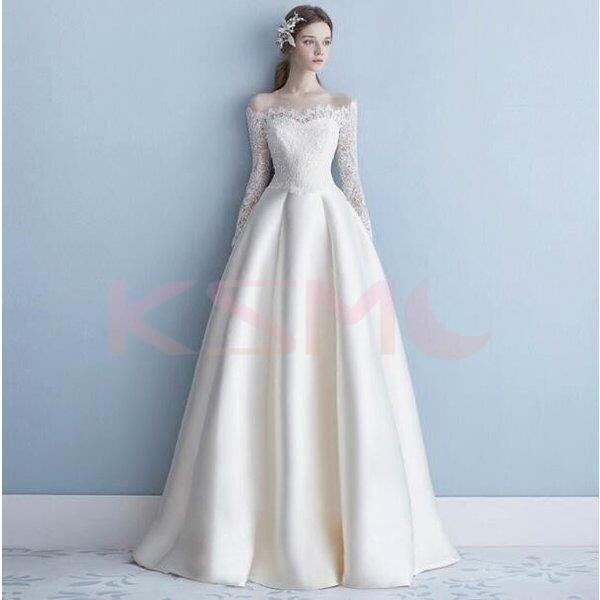 4点セット ウエディングドレス 背中 編み上げ ペチコート グローブ