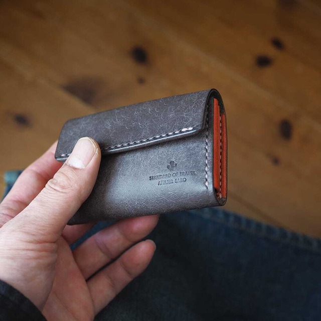 【限定色】カードがたくさん入る ミニ財布【グレー×優しめピンク】Smoky+（受注生産品）