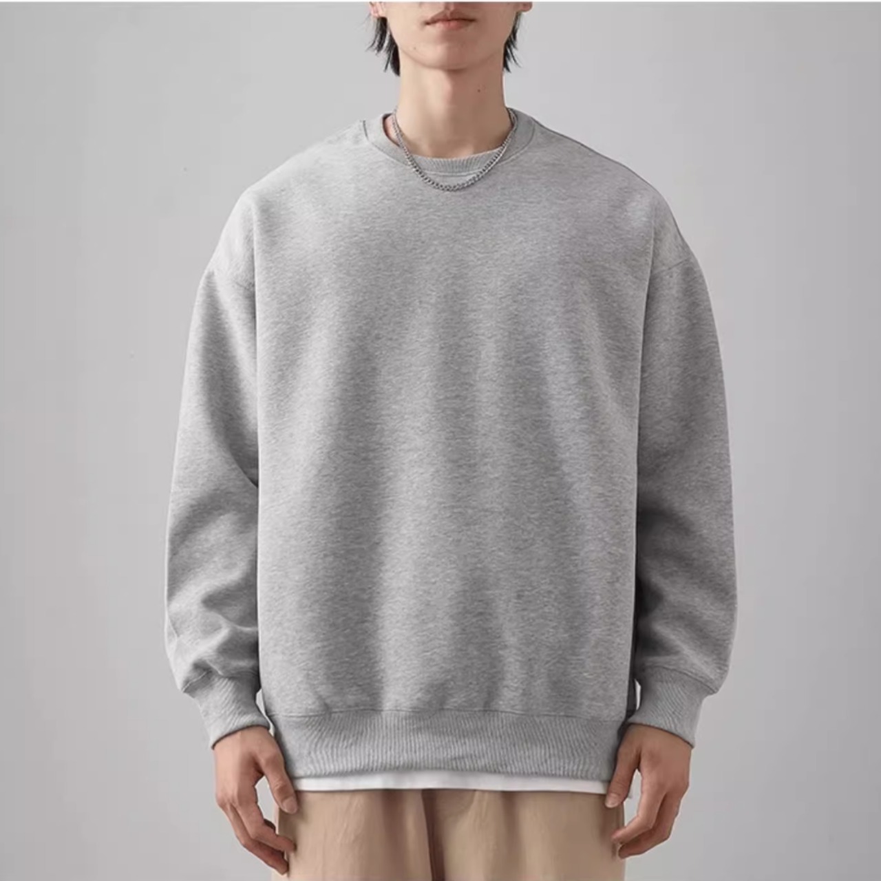 ラウンドネック スウェットシャツ af0209