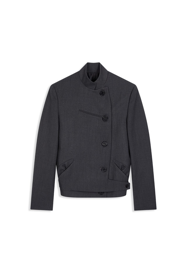 [OPEN YY] WOOL DOUBLE-BREASTED BLAZER, CHARCOAL 正規品 韓国ブランド 韓国通販 韓国代行 韓国ファッション オープン ワイワイ 日本 店舗