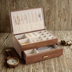木のジュエリーボックス ジュエリーボックス ２層 大型アクセサリーボックス アクセサリー収納 ブレスレット リング ピアス ネックレス イヤリング 木製 卓上収納 北欧 木製家具
