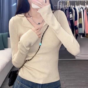 レディース トップス ニット セーター プルオーバー 長袖 萌袖 襟付き スリム 細身 スマート 伸縮性 薄手 かわいい 大人可愛い きれいめ シンプル カジュアル 上品 おしゃれ かっこいい レトロ こなれ感 ラフ ガーリー ルーズ 個性的 クール エレガント 主役級 存在感 とろみ感 抜け感 ラブリー キュート 都会的 ベーシック アクティブ ロマンティック ナチュラル 無地 秋 冬 デート お出かけ 旅行 女子会 休日 ショッピング お花見 カフェ コーデ 普段使い モテ 清楚 ゆる フリーサイズ