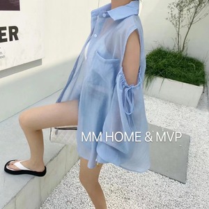 肩あきシアーシャツ　AJ42441-6601