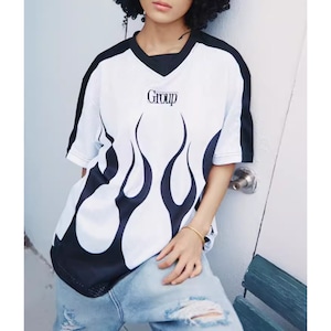 【DRIP5640】STA Flame Design Mesh Sports Tee