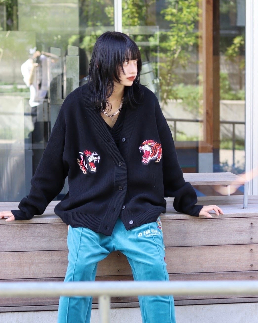 数量限定商品】TIGER KNIT cardigan（black） | チュウカタベタイ