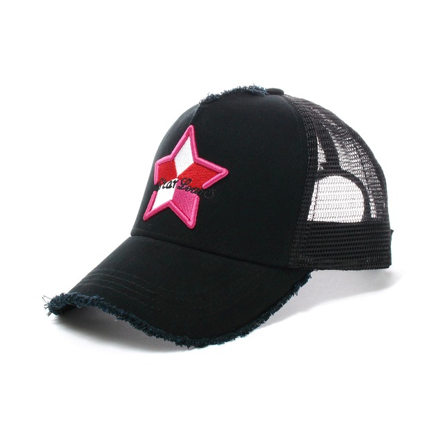 【スターリアン】StarLean★ 5パーツ刺繍メッシュキャップ（PINK）