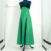 フラダンス 衣装 ワンピース ドレス グリーン系 フラドリーム フラ ダンス 緑 光沢 ノースリーブ 袖なし ベロア Hula Dream ハワイアン アロハ シンプル ハワイアンプリント