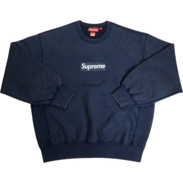 Supreme Washed Box Logo Crewneck ネイビー Supreme Washed Box Logo Crewneck Navy Men's - SS25 - US