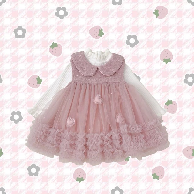 【Pico即納】size120,130 ピンクチュールセットアップ