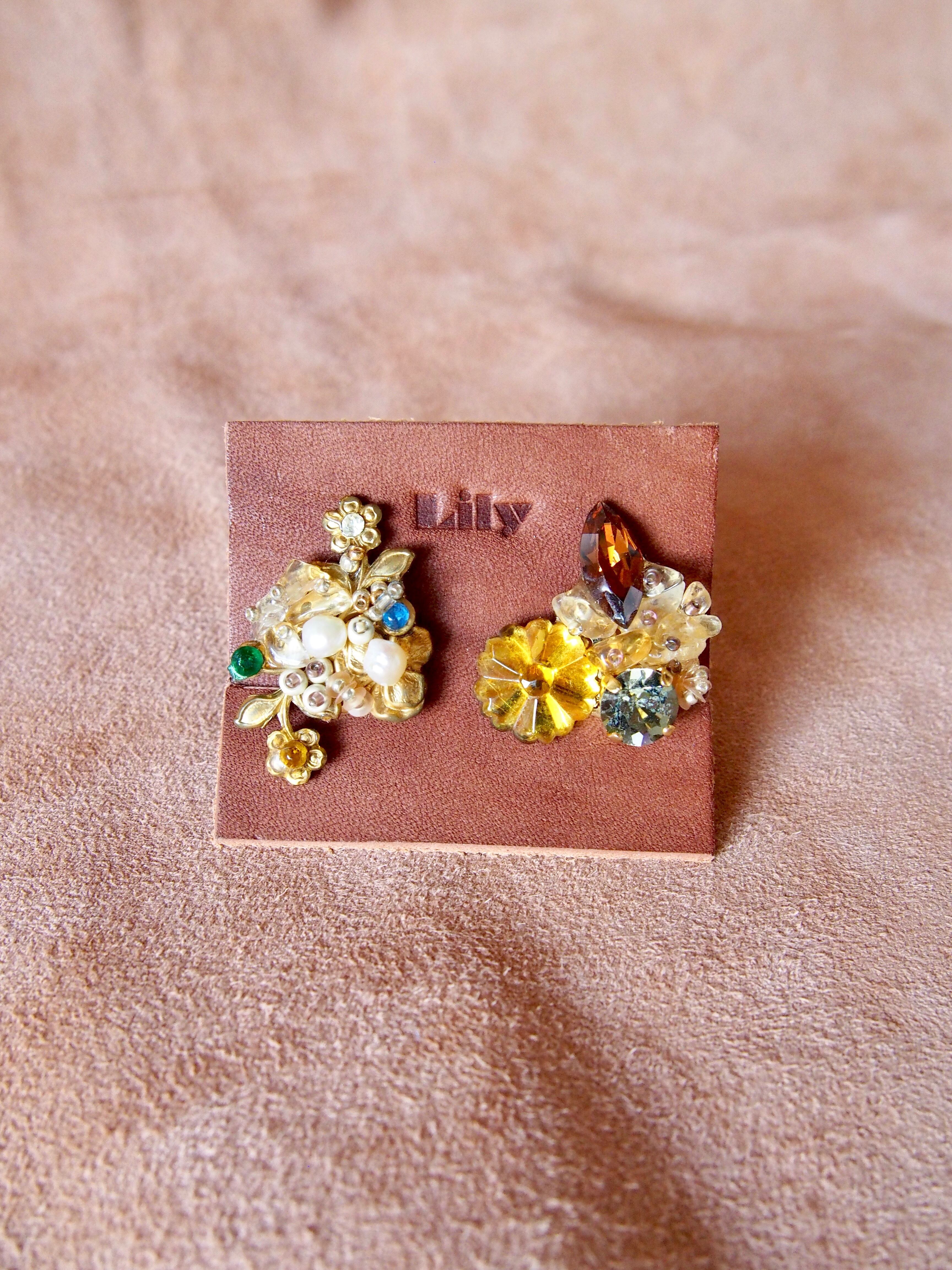 "Lily collage earrings"