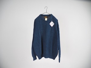 《NOS》 Eddie Bauer indigo cotton knit sweater M /made in USa