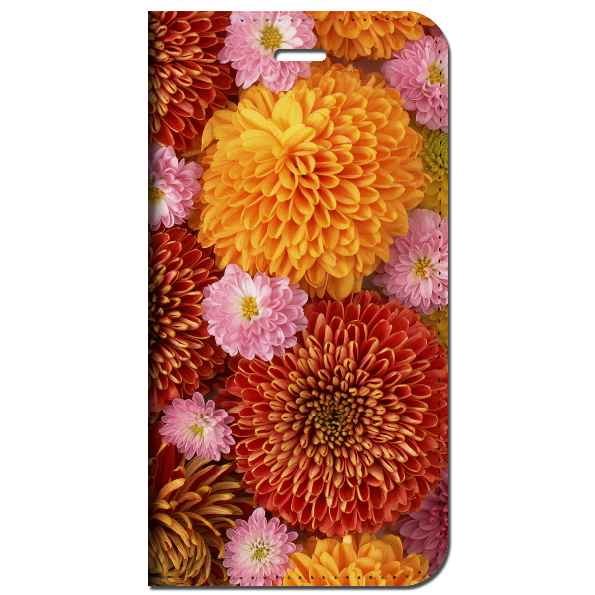 iPhone対応 スマホ 手帳型ケース ピンポンマム 花 フラワー キュート 【iPhone17 / iPhone16 / iPhone16e / iPhoneSE 他 iPhone各機種対応】 st51