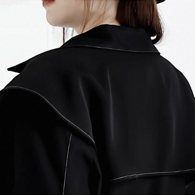 Contrast-stitch flap zip jacket C1394