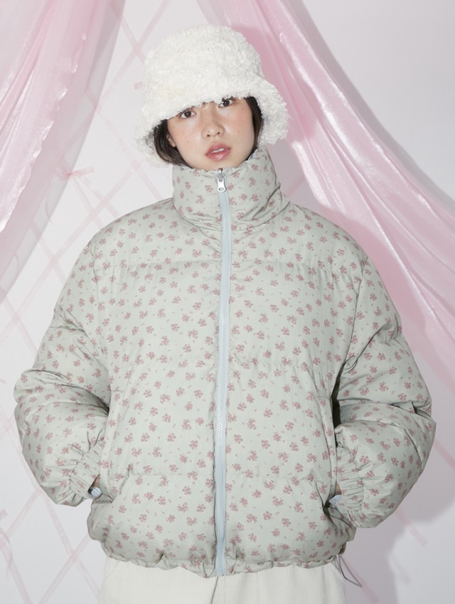 [MARGARIN FINGERS] FLORAL REVERSIBLE PADDING (OLIVE) 正規品  韓国 ブランド 韓国ファッション 韓国代行 マーガリンフィンガーズ 日本 店舗