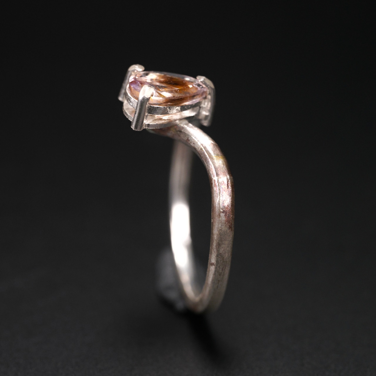 【１点もの】ゲーサイトインアメシスト 四分一銀リング#13