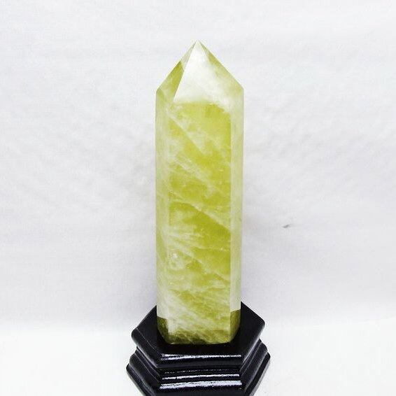 シトリン 六角柱 シトリンクォーツ ポイント 台座付属 一点物 152-4159