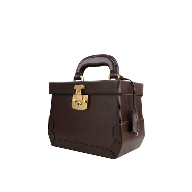 GUCCI グッチ ハンドバッグ ブラウン レディロック レザー バニティバッグ vintage ヴィンテージ オールド kj32bu