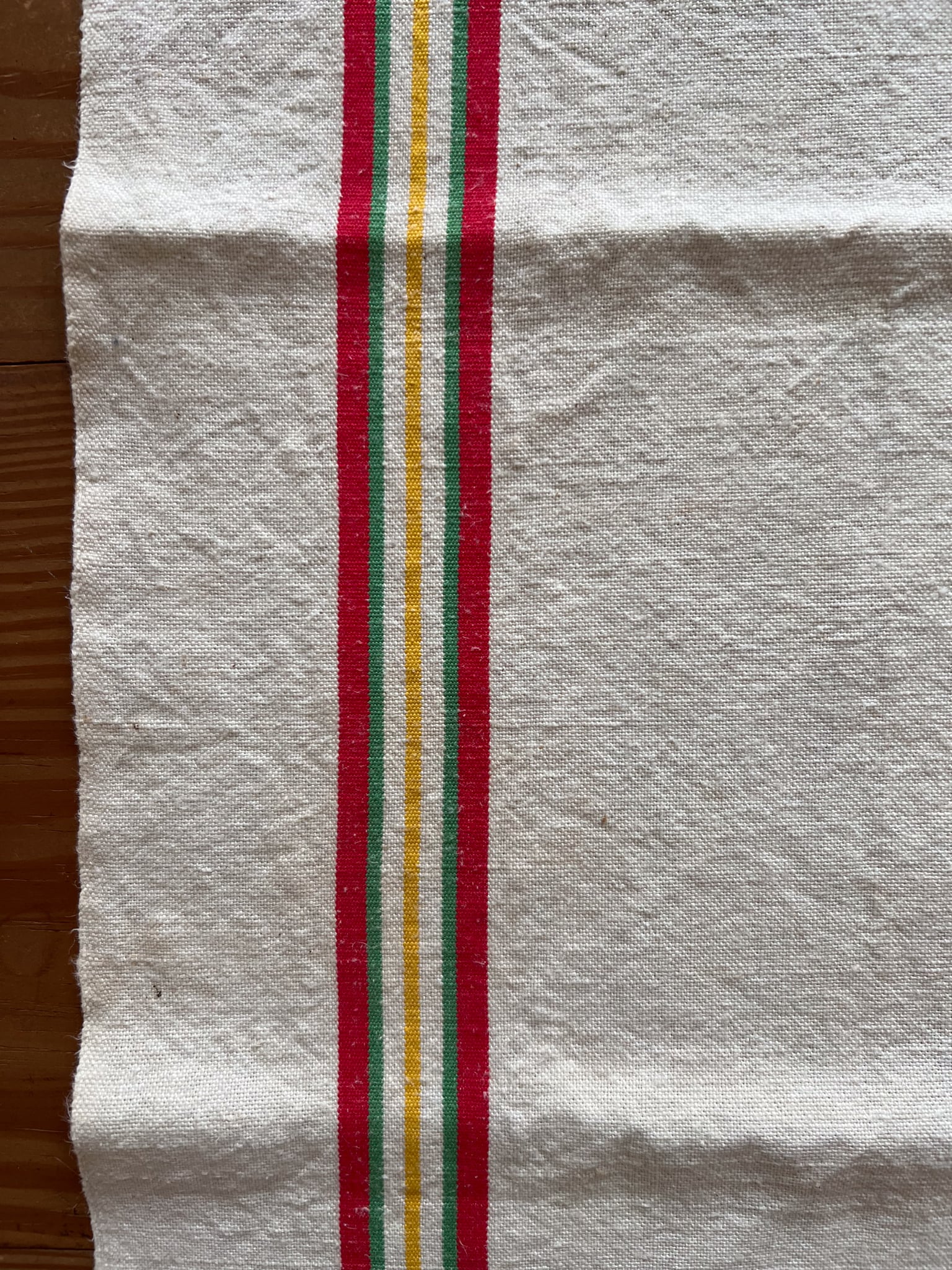 フレンチリネンのバスク柄クロス *フレンチアンティーク