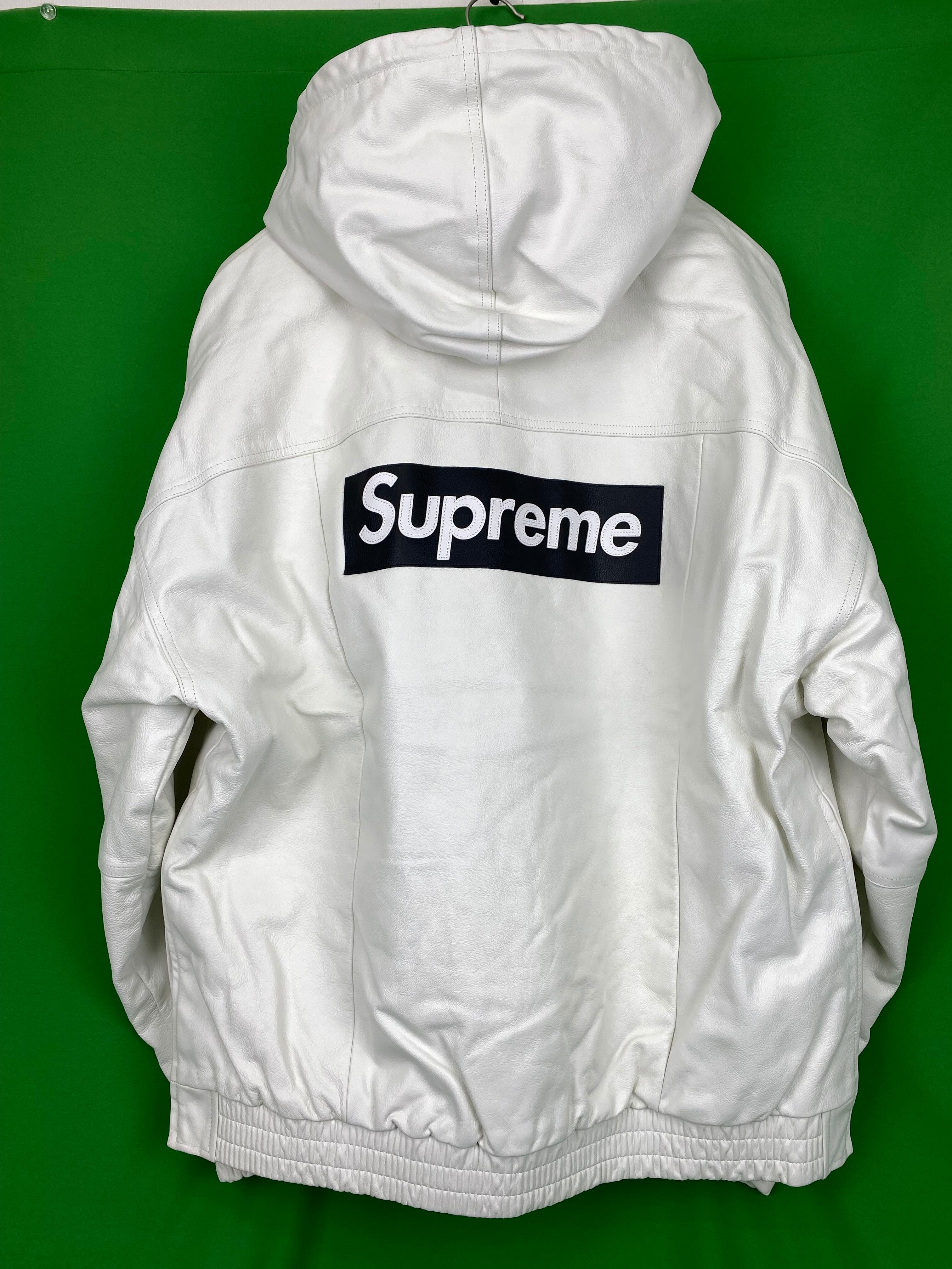 XL Supreme Nike Leather Anorak White