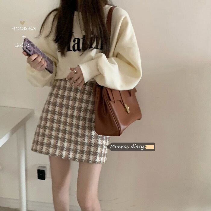スカート オータムウィンターショートハイウェストウェストAライン 秋物 冬物 モンロー7044392700